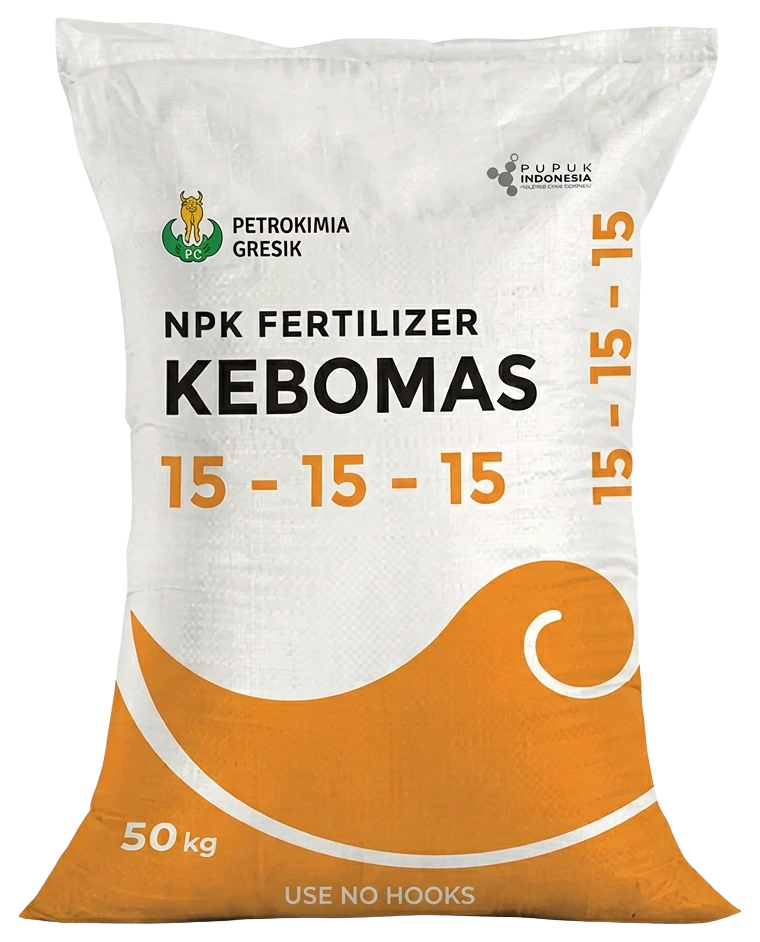 NPK Kebomas 15-15-15, sample bag (example packaging)